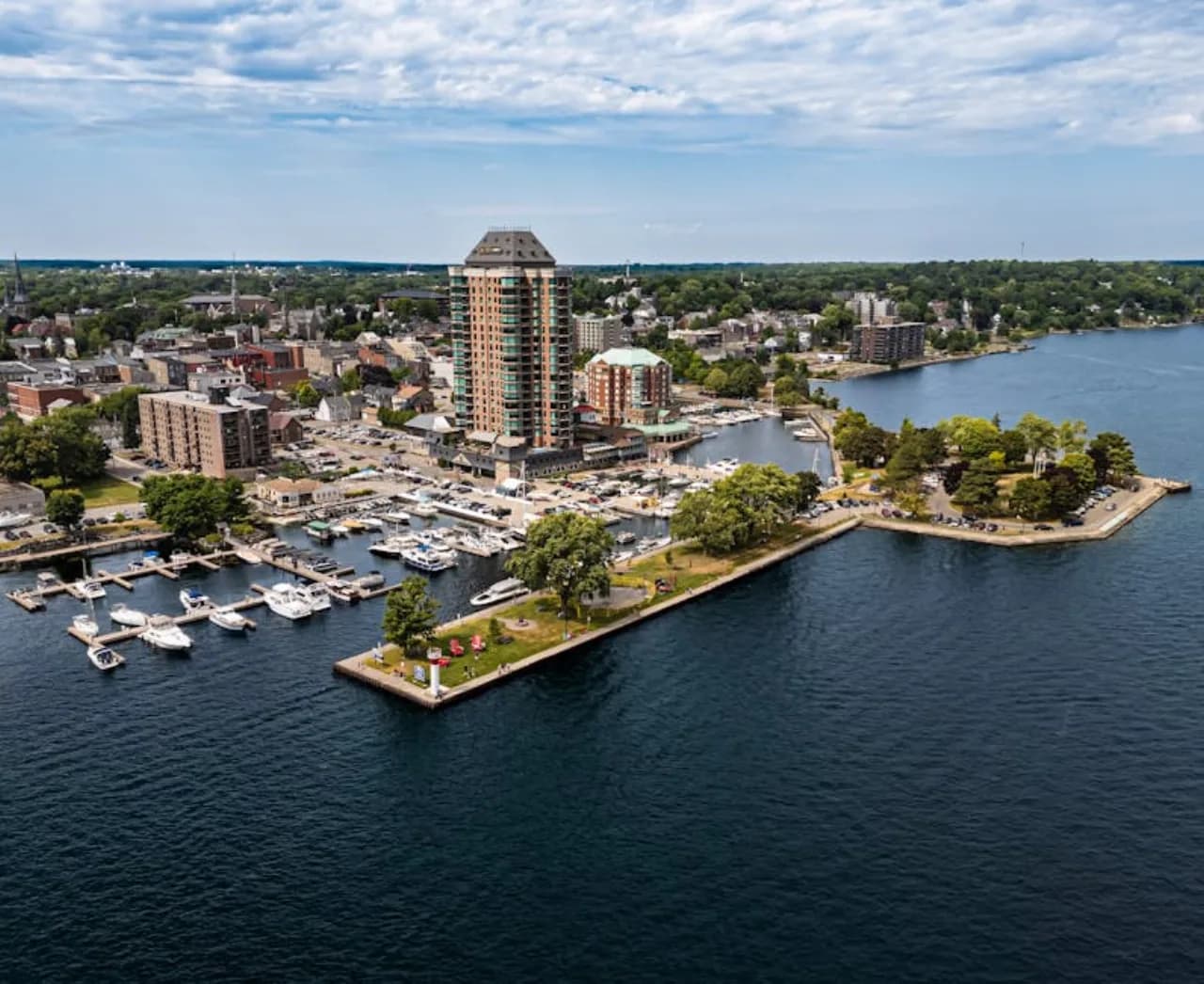 Skyline of Barrie, Ontario, Canada — fence supply, rental and installation by Fenced.ca
